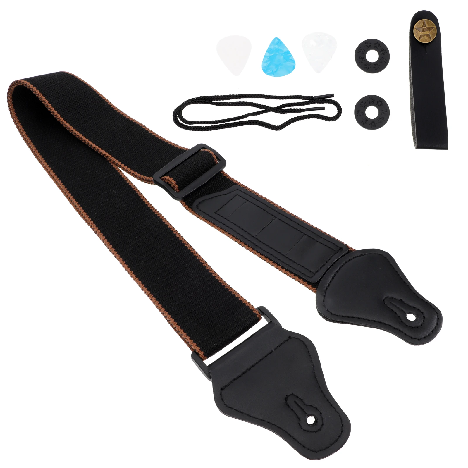 

Guitar Strap Set Headstock Tie Adjustable Acoustic Accessories Belt Comfortable