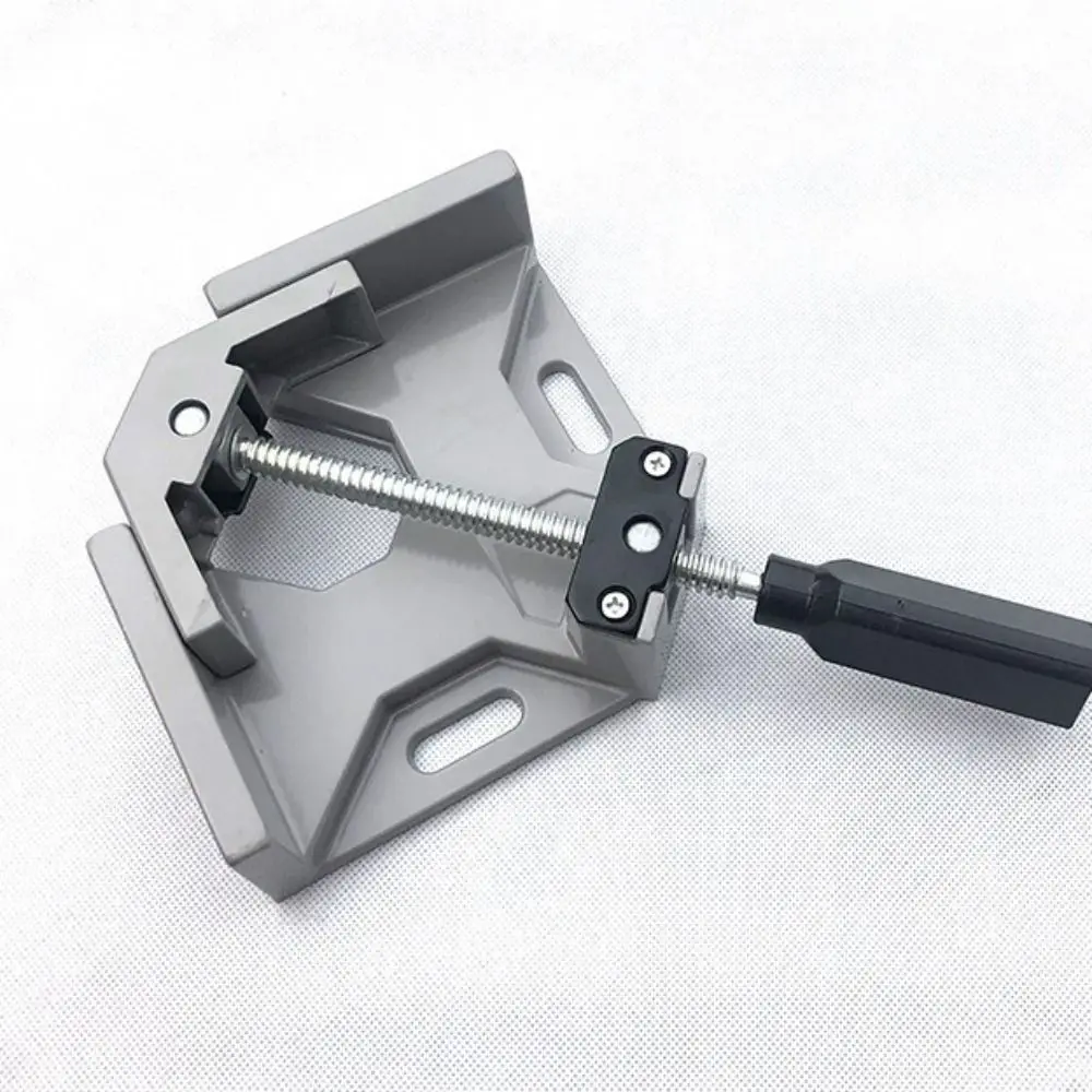 90 Degree Right Angle Clamp Aluminum Alloy Two Axis Woodworking Frame Clip Single Handle Adjustable Welding Clamping Tool