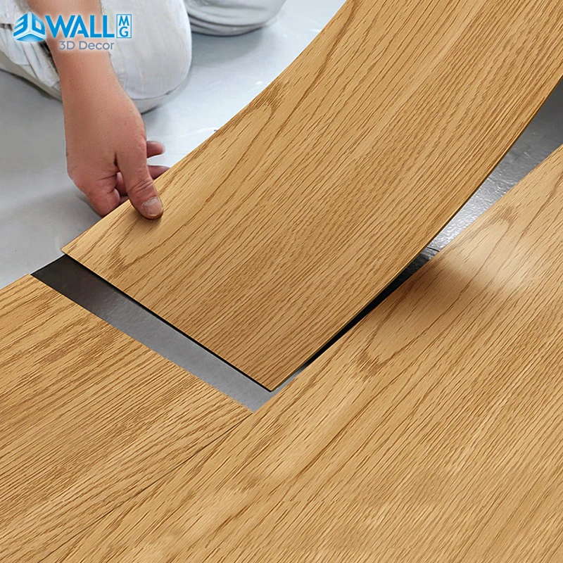 91x15cm 3D Self-adhesive floor sticker Thicken Wood Grain Floor Wallpaper 3d Wall Sticker Waterproof room wear-resistant sticke