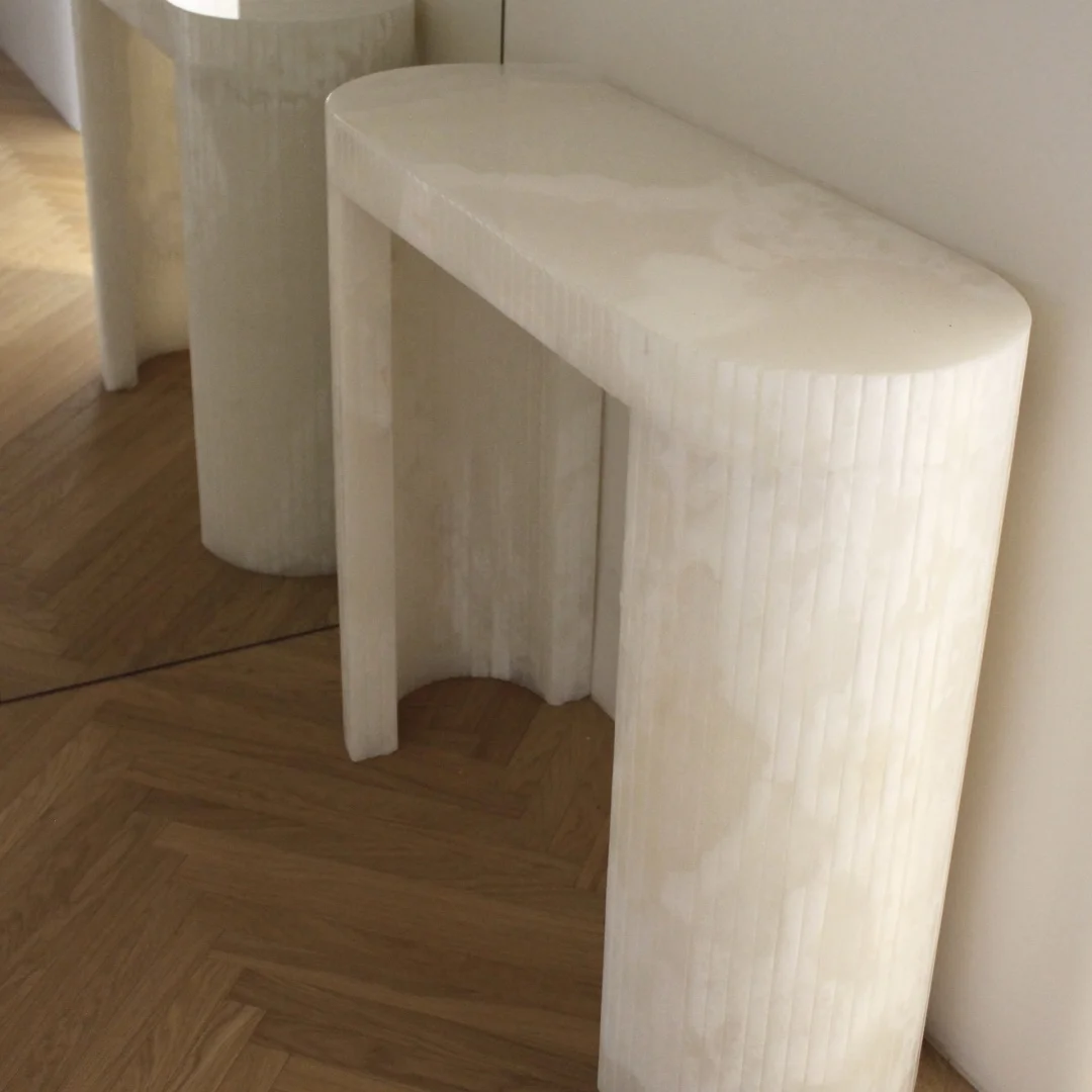 Nordic Home Decor Modern White Agate Marble Console Table
