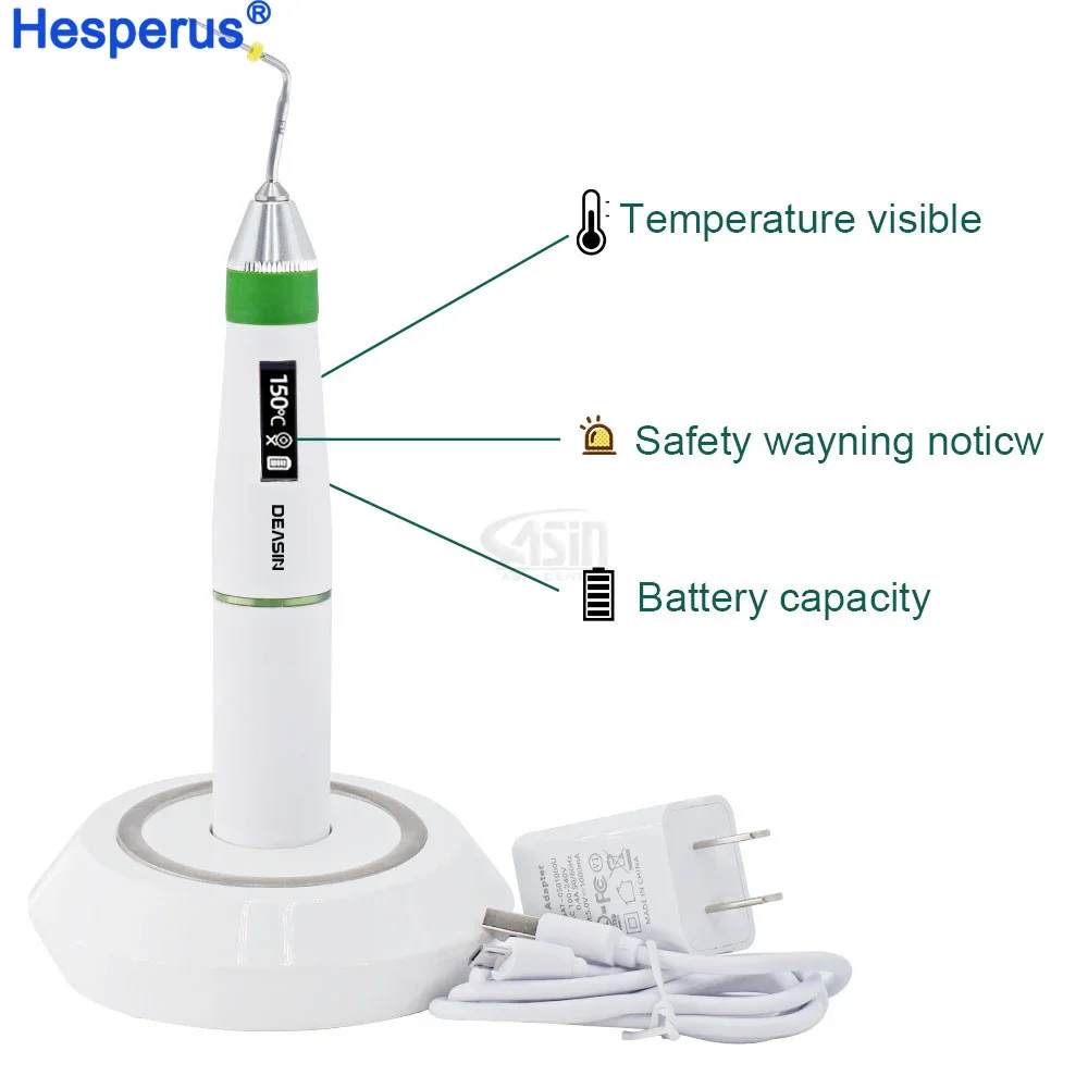 Den  tal Cordless Wireless Gutta Percha Obturation System Endo Heated Pen With 2 Tips Digital Display Dentist Lab Equipment