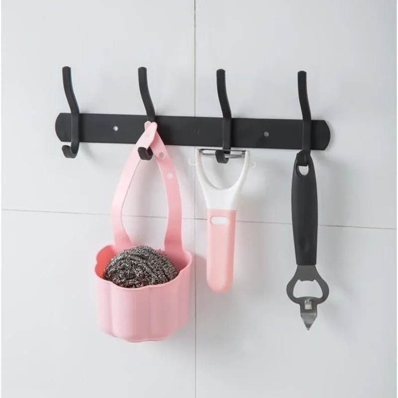 Kitchen Sponge Drain Holder PP Rubber Toilet Soap Shelf Organizer Sponge Storage Rack Basket Wash Cloth Tools Faucet Mounted