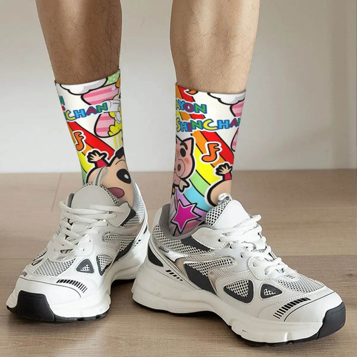 Crayon Shin-chan Himawari Shiro Sock Funny Male Men Socks Casual Japan Anime High Quality Women Sock Spring Summer Autumn Winter