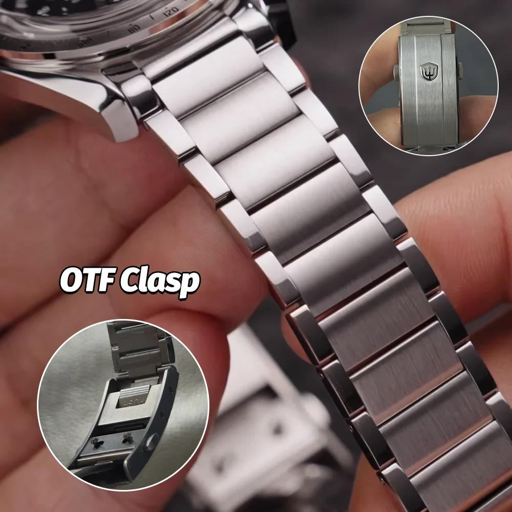 Watchdives WD1863A New Chronograph Watch VK63 Meca-Quartz 39Mm Domed Sapphire 100M Waterproof Luminous Three-Link Steel Bracelet