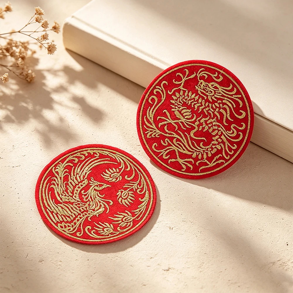 Orientalischer Stil Drachen-Phönix Bestickte Aufbügelbare Patches Glücksverheißende Mythische Bestien-Applikation für Kleidung DIY Handwerk Dekoration – Detail 1