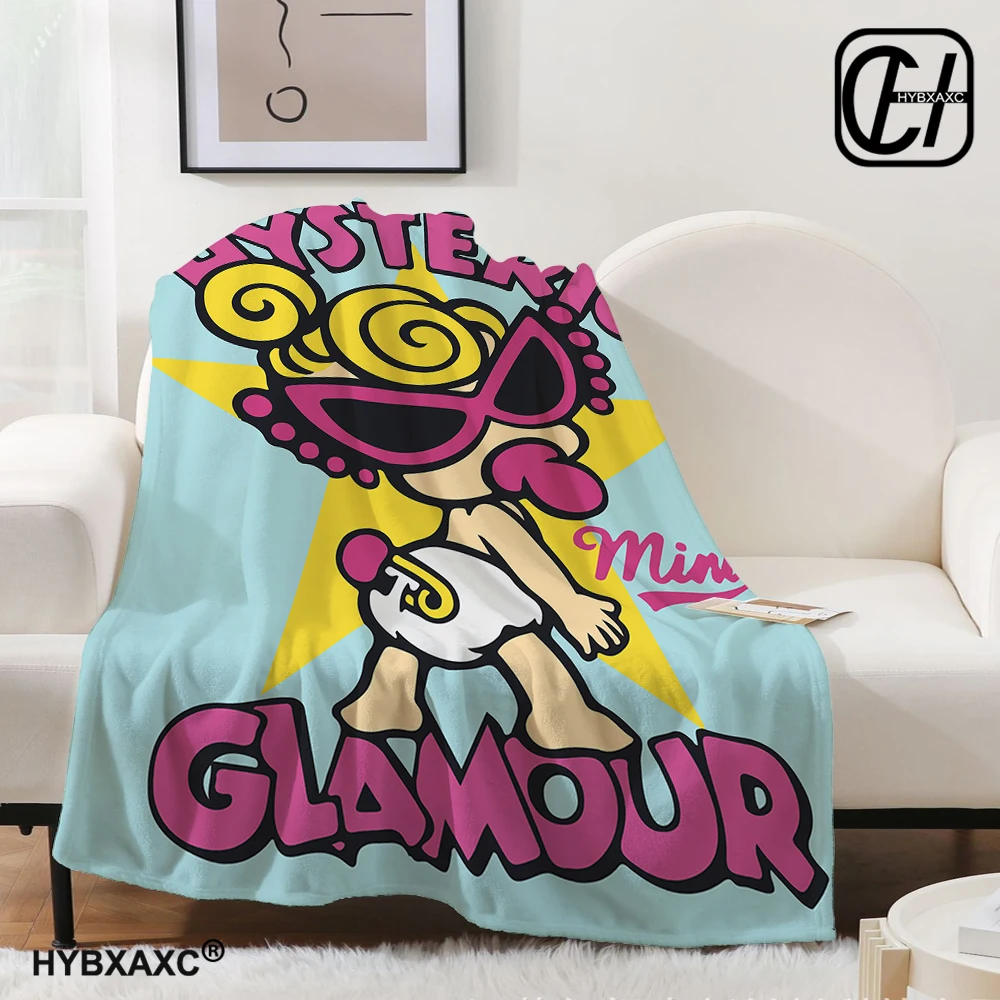 

Fashion H-Hysteric Mini Blanket Aesthetic Art Flannel Blanket Portable Home Travel Camping Sofa Picnic Flannel Blanket