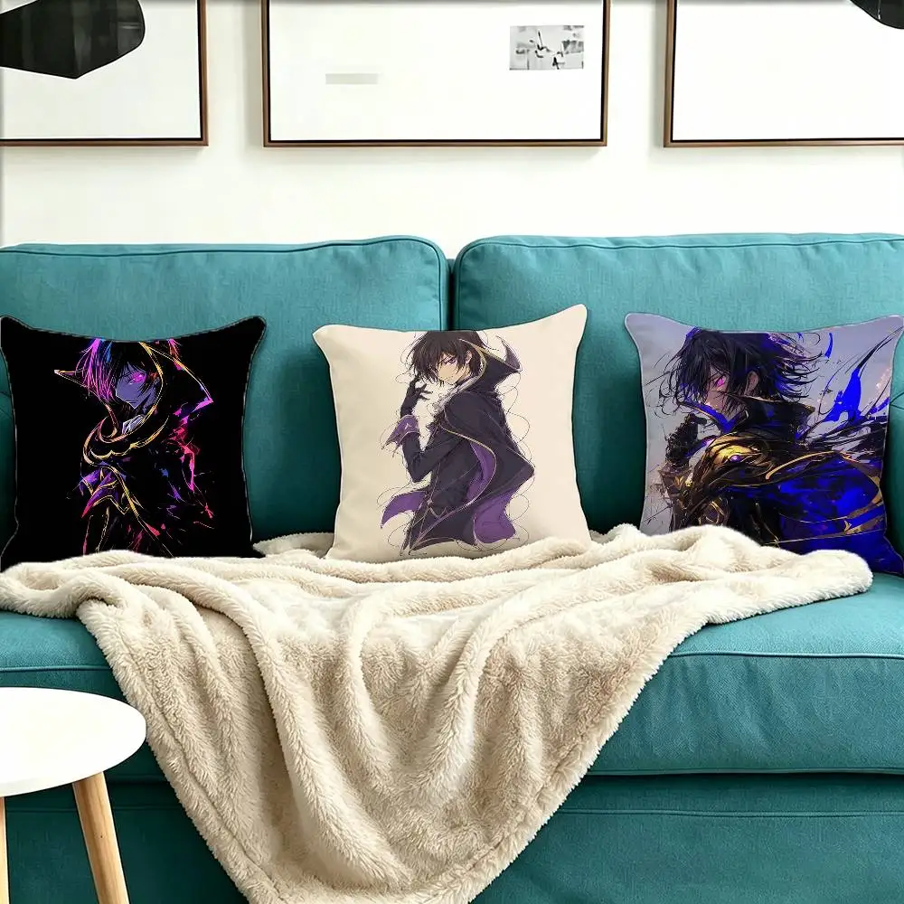 Code Geass Lelouch vi Britannia Square Double-Sided printed Pillow Case Bedroom Bedside Pillow Sofa Cushion Cover