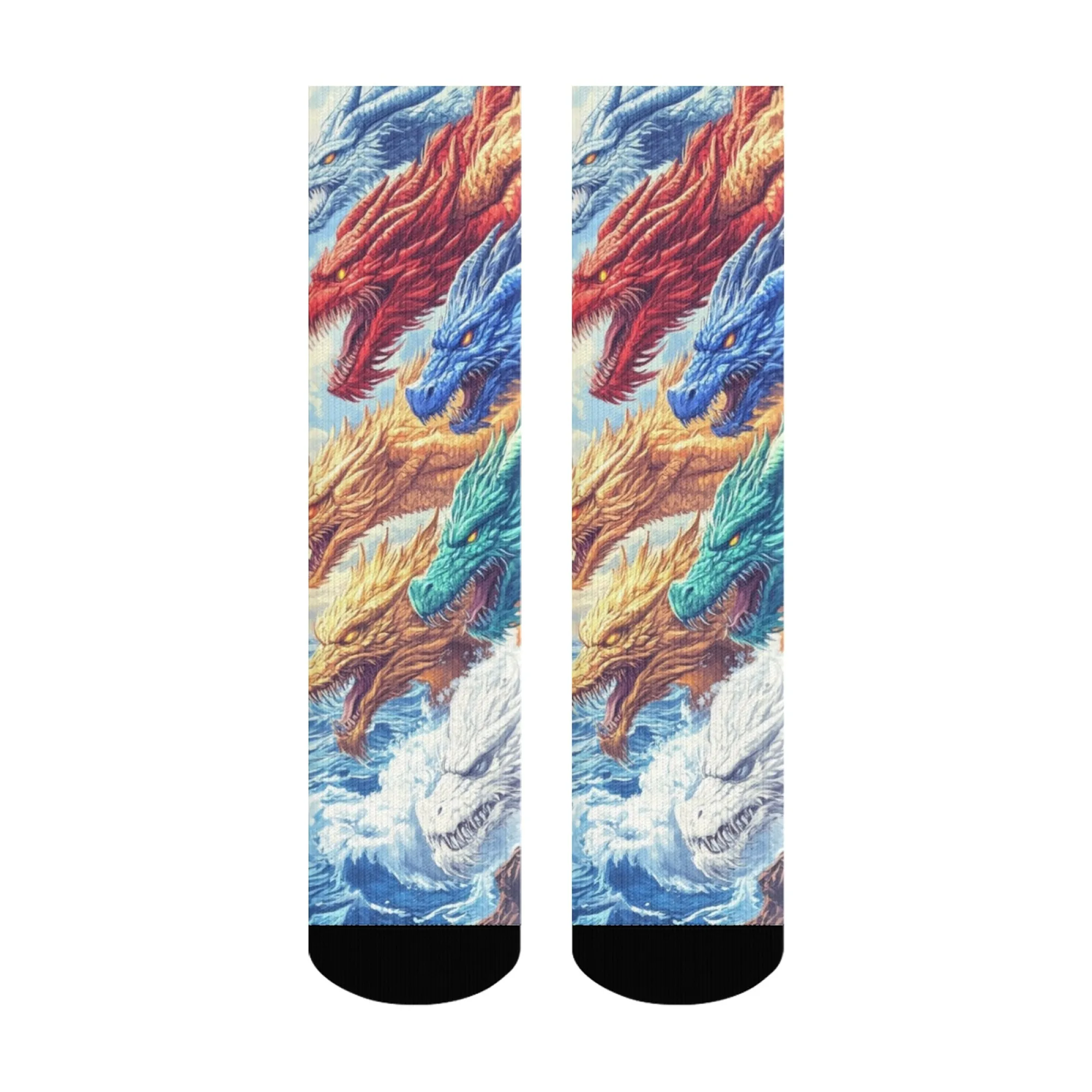 

Harajuku Retro Mythology Dragon Theme Men's Socks Novelty Hip-Hop Street Trend Socks Leisure Fitness Outdoor Cycling Fun Gift