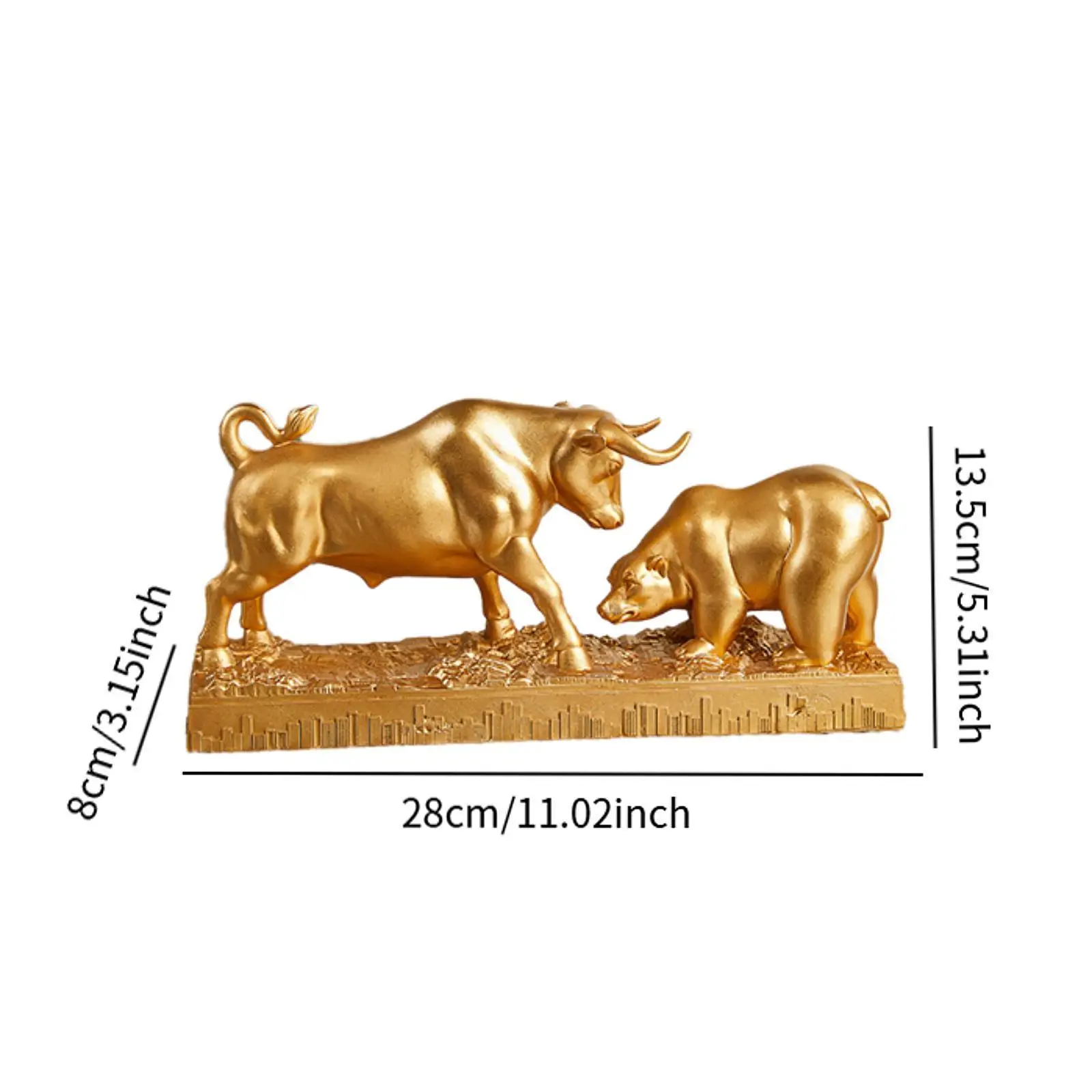 Estatua de estatuilla de toro y oso, decoración de mesa para bibliotecas, decoración versátil