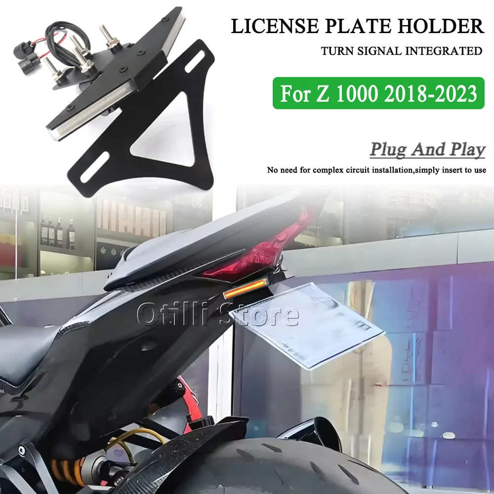 

Держатель номерного знака мотоцикла, кронштейн заднего фонаря, аккуратный фиксатор крыльев для KAWASAKI Z1000 z1000 Z 1000 2018-2023, аксессуары