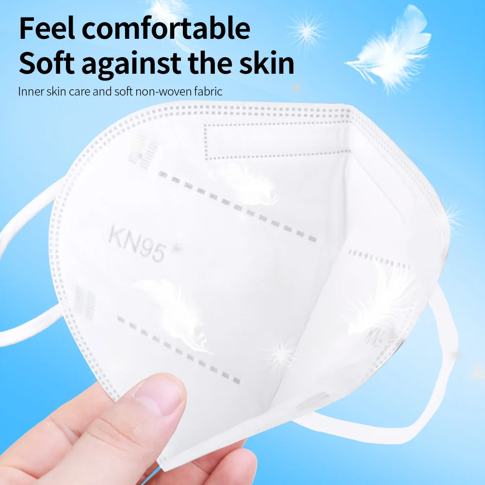 10-100PCS Mascarilla kn95 5 Layers Reusable Non-wove Adult ffp2 mask kn95 Mascarillas fpp2 Black KN95 CE Certified FFP2 mask