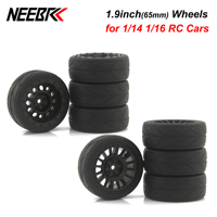NEEBRC 1.9 inch 65mm Off Road Buggy Tires Wheel 12mm Hex Hubs Rubber for 1/10 1/14 1/16 RC Car Wltoys 144001 Scx10 Traxxas Trx-4
