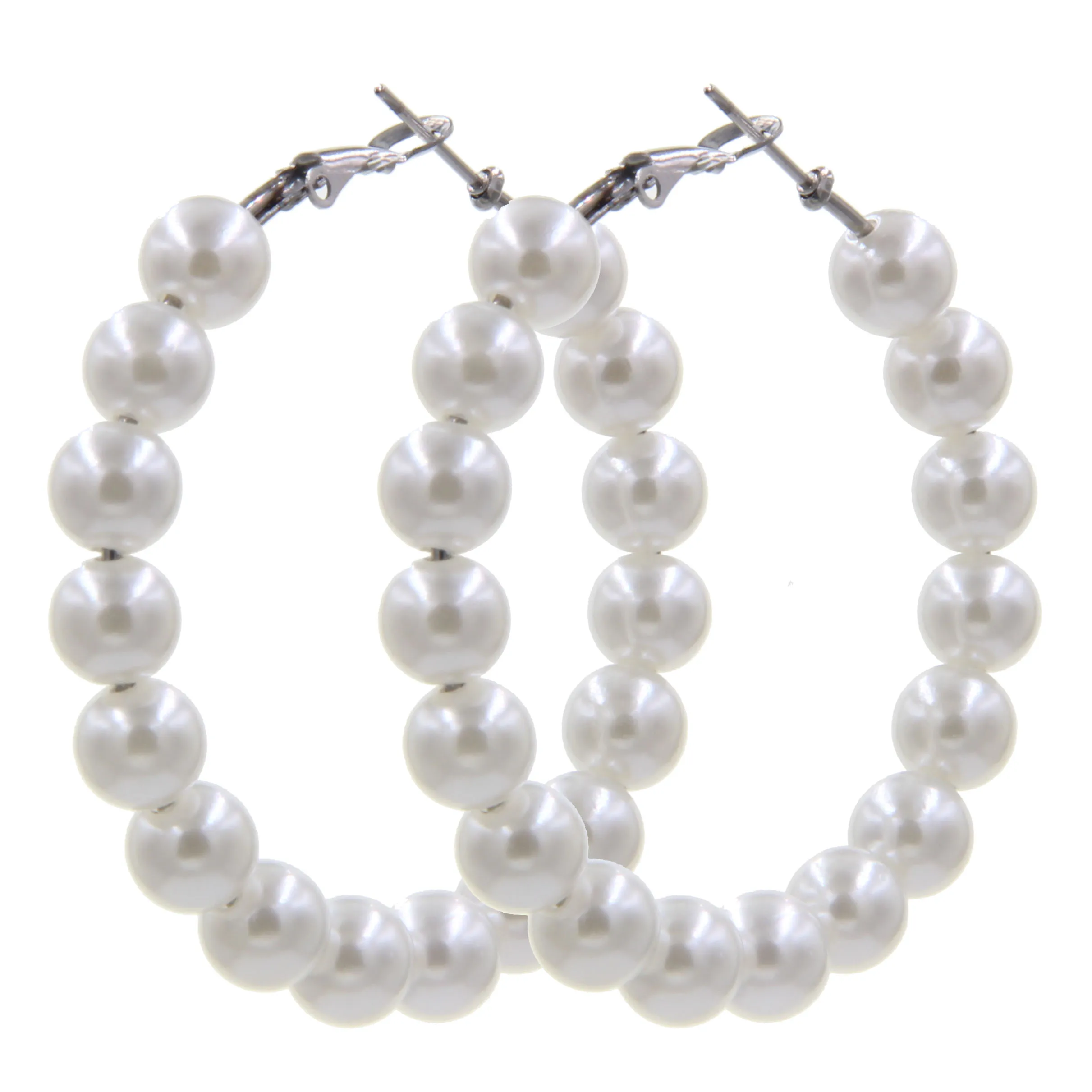 

Wholesale 12 Pair Lot Pearl Hoop Earrings for Women Pave Rhinestone Rainbow Glitter Leopard Bohemian Jewelry