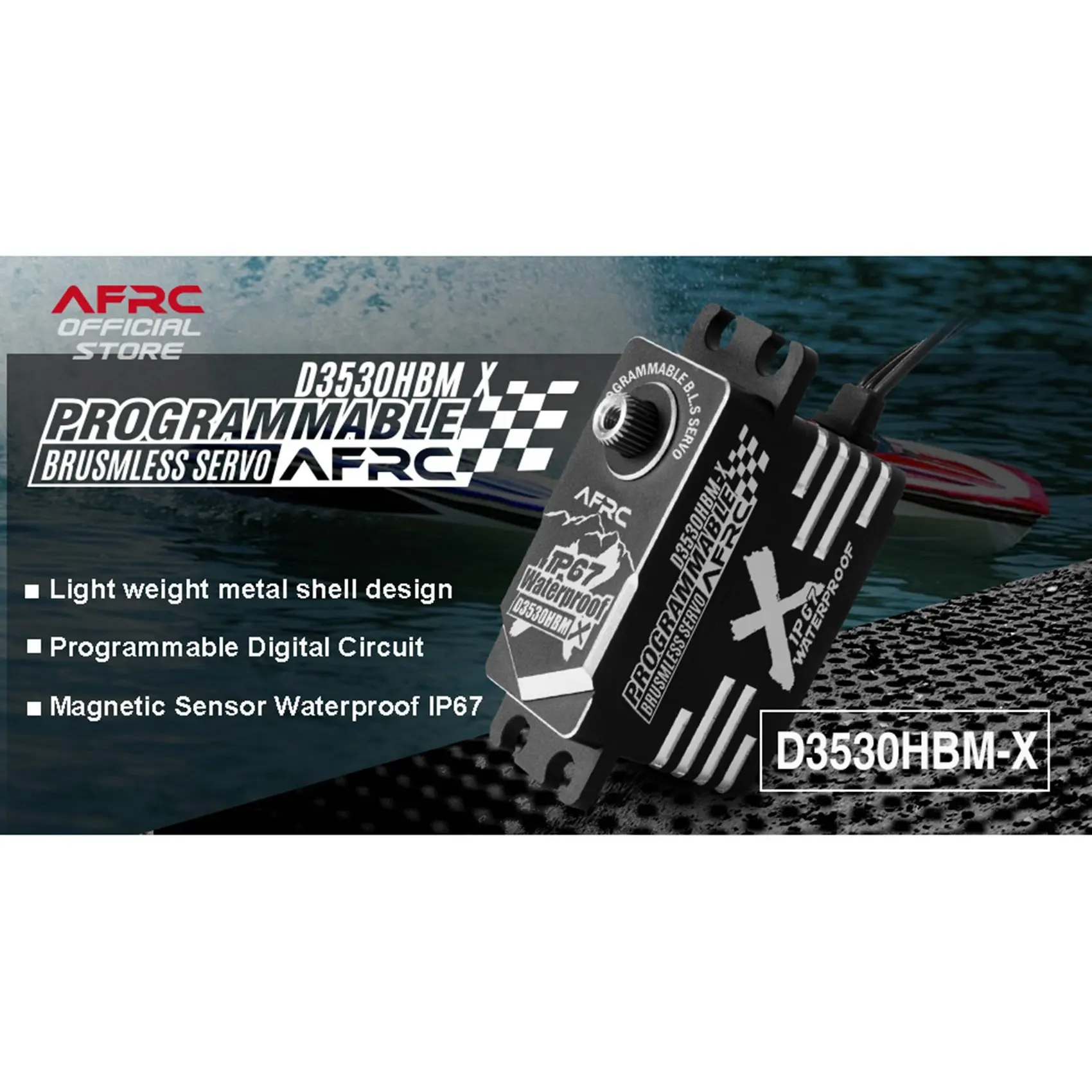 D3530HBM-X Programmeerbare Borstelloze Smart Servo Magnectic Sensor Waterdichte Stuurinrichting voor RC Vliegtuigen/Drift Auto B