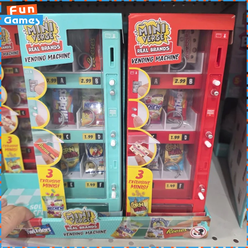 Original MGA Miniverse Mini Vending Machine Miniature Snack Storage Cabinet DIY Dollhouse Scene Blind Box Tiny Food Toy Gift