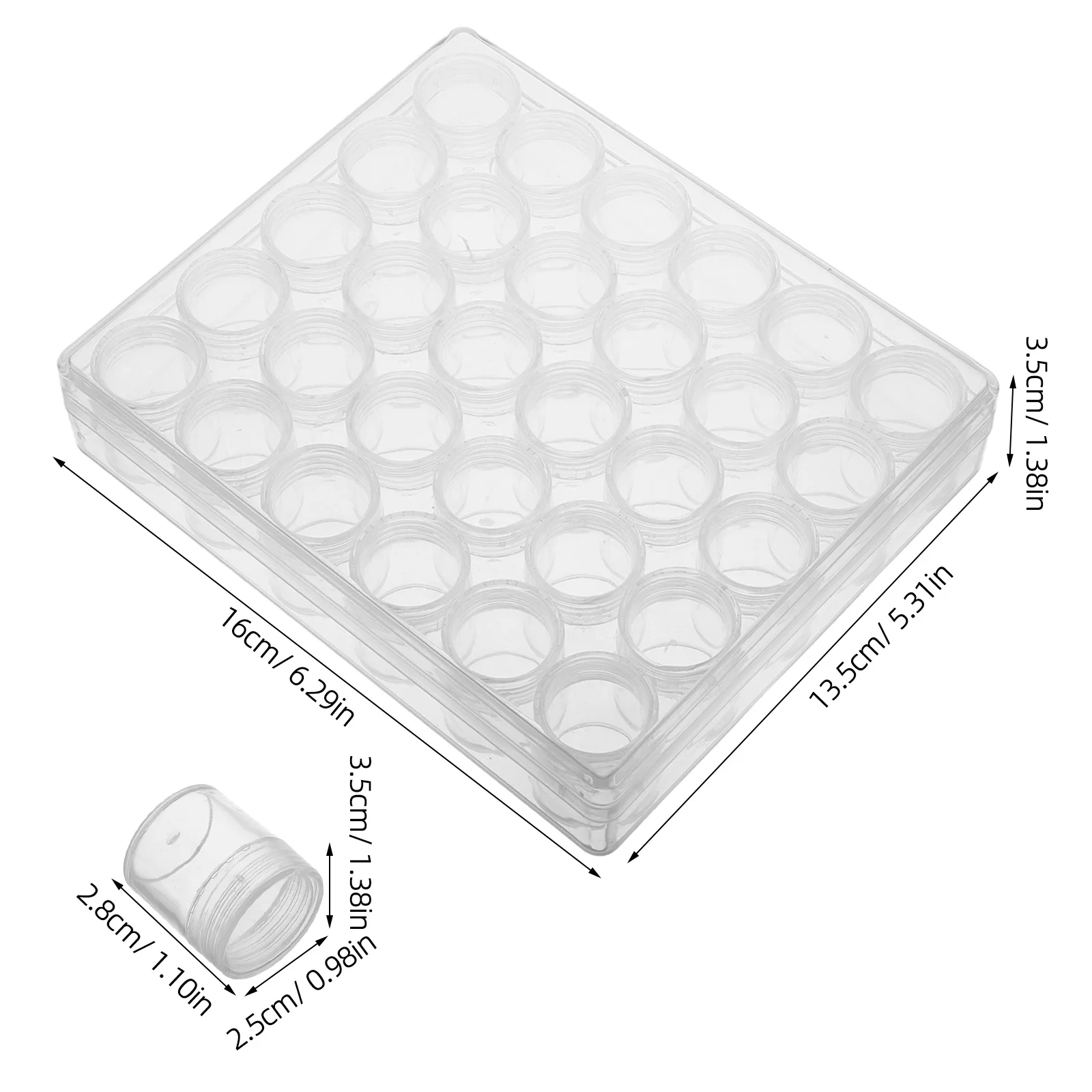 30Pcs High Transparency Plastic Storage Bottles Space Saving Organizer Cases for Cosmetics Pharmaceuticals Snacks Cylindrical