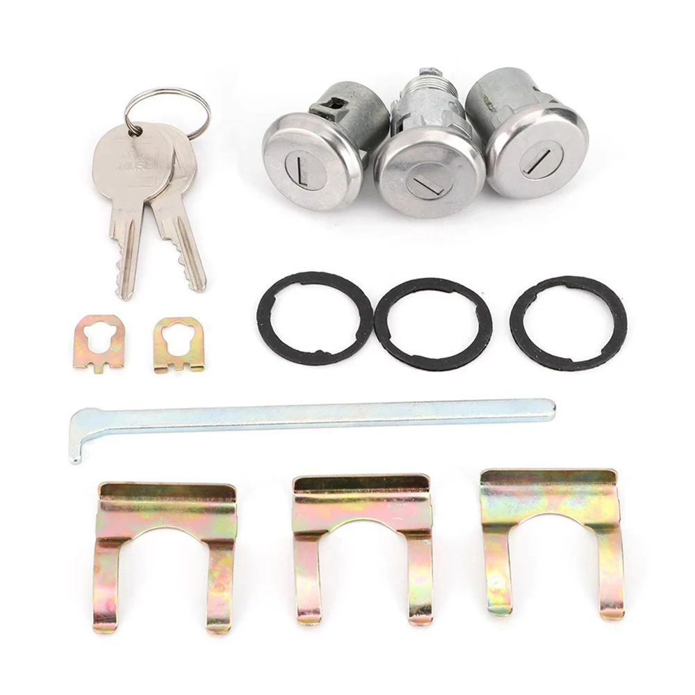 ​Cutlass Lock Set Door Trunk Key Kit Replacement for Chevelle/Malibu/Monte Carlo/Camaro 654394765282 Car Accessories