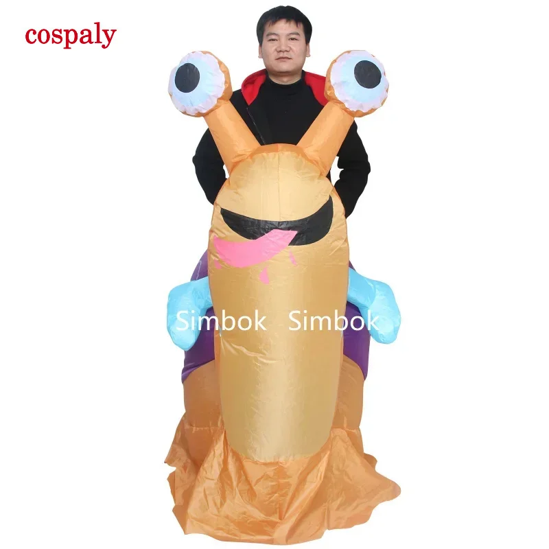 Simbok Halloween Party Inflatable Costume Cycling Snail Funny Blow Up Suit Party Clothing Fancy Dress For Adult