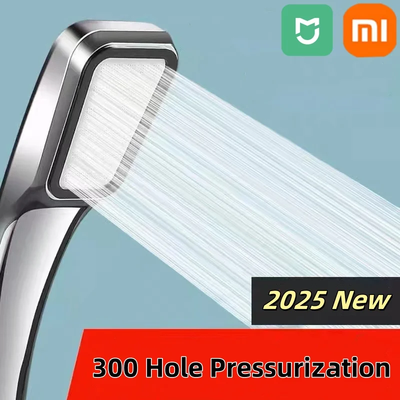 Xiaomi Portable Installation free High Pressure Shower Head Showerhead Water Saving With Hose One Touch Stop Bathroom Accessorie