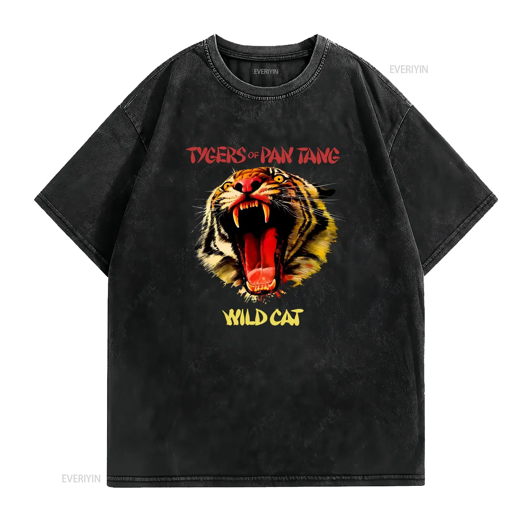 Tygers Of Pan Tang Wild Cat T Shirt Vintage Adult S 5XL MM1164 Washed Slightly Comfortable homme fashion vintage Washed Soft