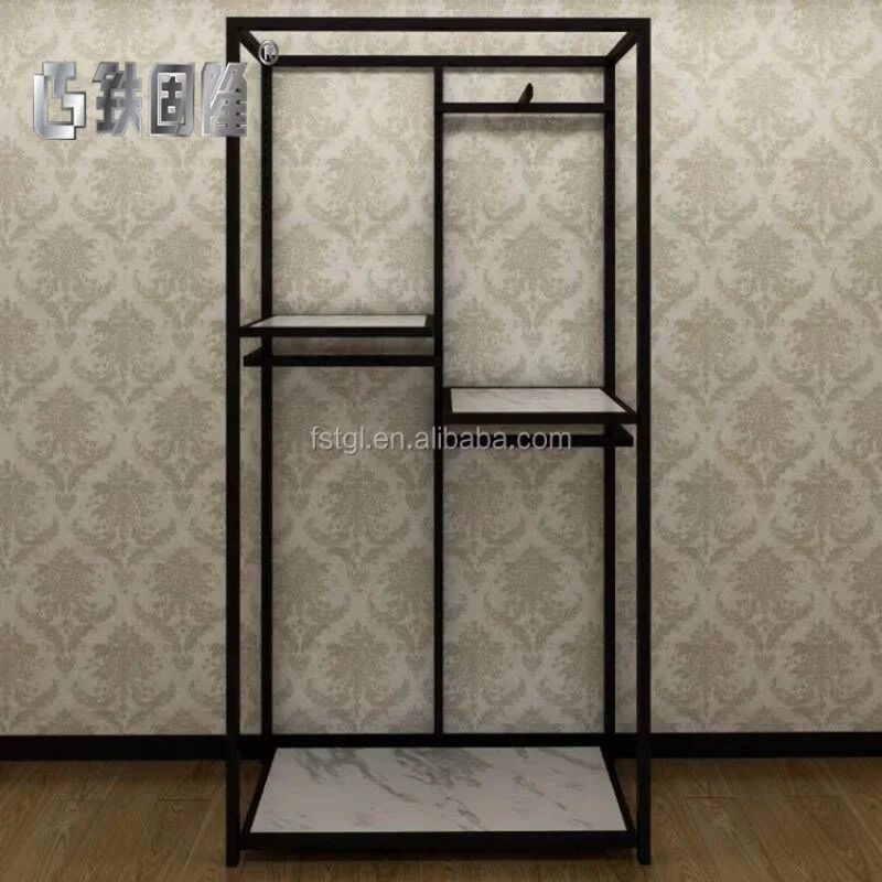 (Customized) Custom metal display clothing rack specialty modern store clothing display rack