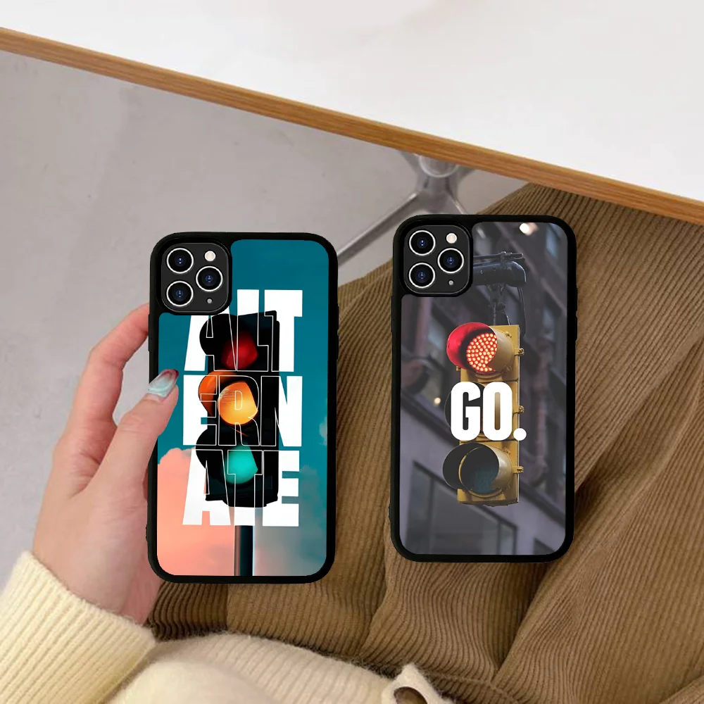 Life And Traffic Lights Phone Case Silicone PC+TPU For For IPhone 11 12 13 14 15 16 Plus Pro Max Cover