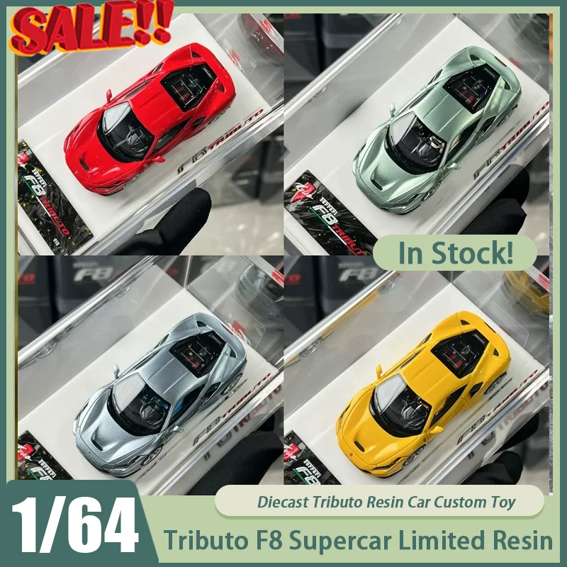 

Новинка на складе, национальный суперкар Tributo F8 1:64, ограниченная серия, автомобильные миниатюрные литые украшения из смолы, игрушки на заказ, подарок для детей