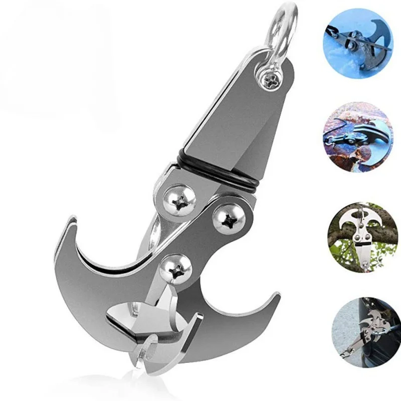 

Stainless Steel Camping Gear Buckle Outdoor Hiking Claw Multifunction Tool Folding Grab Hook Multifunction Survival