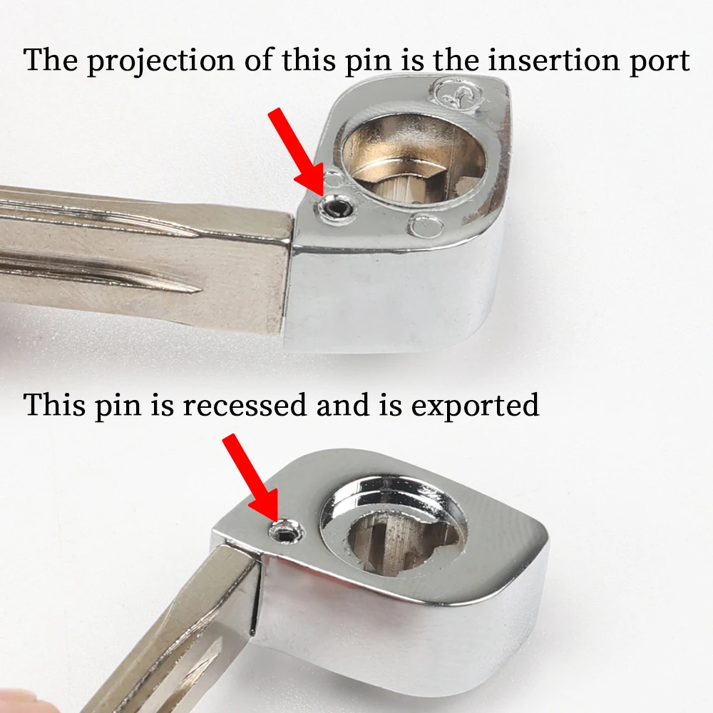 Leo Flip key pin remover used in locksmith tools, with flip key clip and four stamping pins.