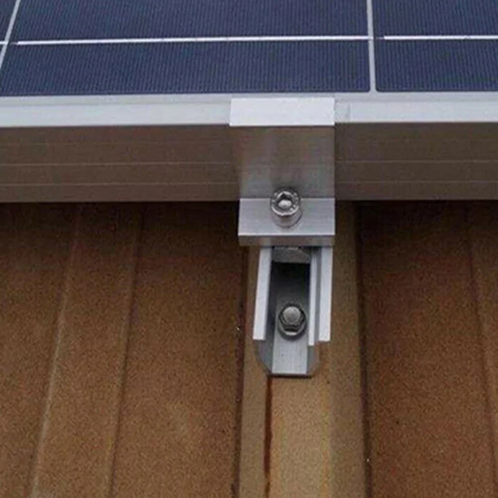 10Pcs Solar Panel Mounting Brackets Photovoltaic Solar Panel Racking Mounts Accessories PV End Clamp Z Bracket Aluminum Alloy