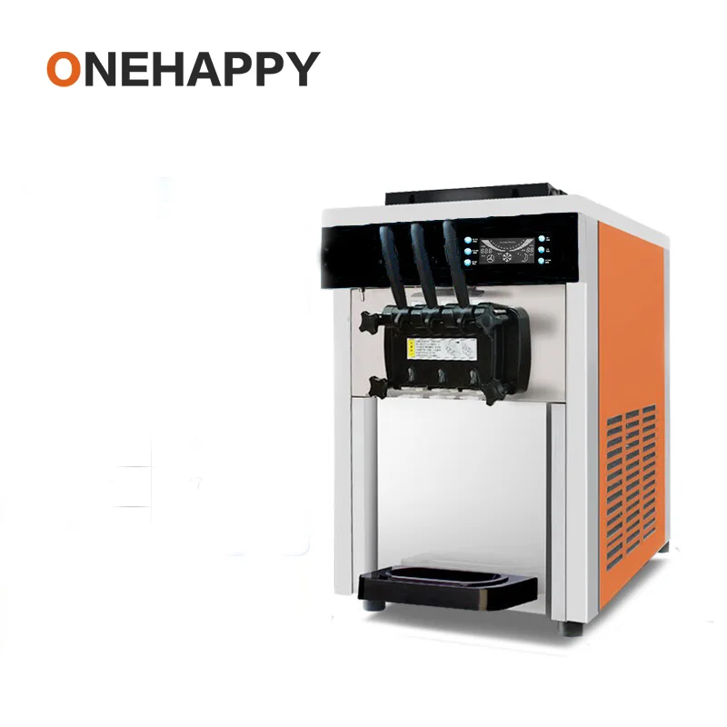 Commercial Ice Cream Machine 2000W, Portable Stainless Steel Soft Serve Maker for Food Stall & Bakery