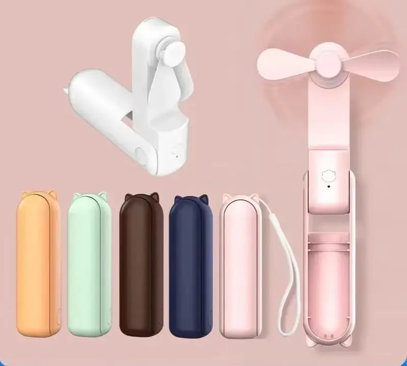 2000mAh Handheld Small Fan Portable Creative Mini Three Speed Adjustable Solid Color Charging Small Fan
