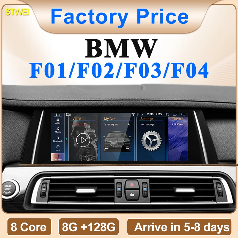 

2024 Новый ID6 ID7 ID8 UI 10,25 дюймов Система Android беспроводной Carplay авто для BMW 7 серии F01 F02 CIC NBT автомобильные видеоплееры GPS