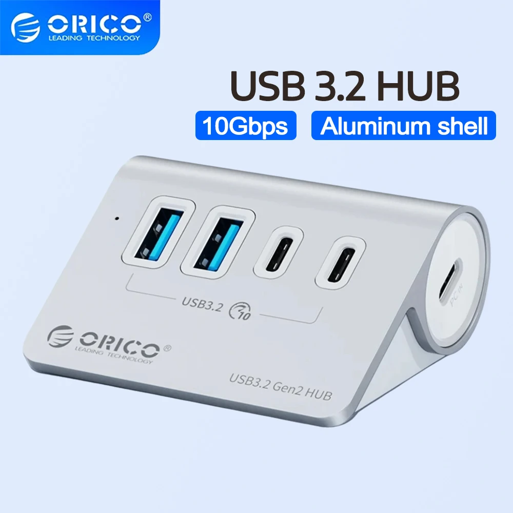 ORICO 10Gbps USB 3.2 HUB Aluminum High Speed USB HUB Type C OTG Splitter for MacBook Accessories Laptop Splitter Docking Station