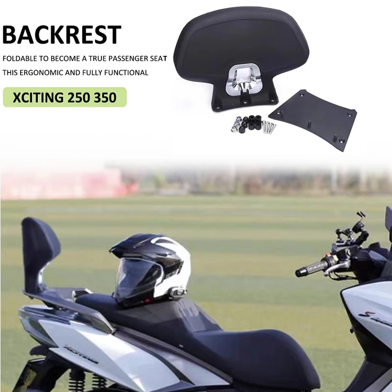 

For KYMCO XCITING 250 350 Xciting250 Xciting350 Motorcycle Black Rear Passenger Seat Backrest Back Rest Cushion Pad