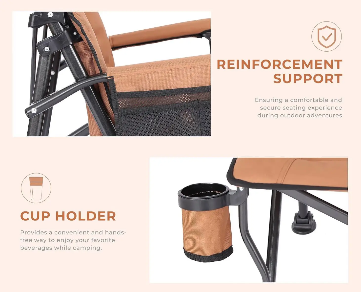 Custom High Quality Adjustable Backrest Portable Metal Luxury Arm Outdoor Recliner Fishing Folding Camping Garden Beach Chairs