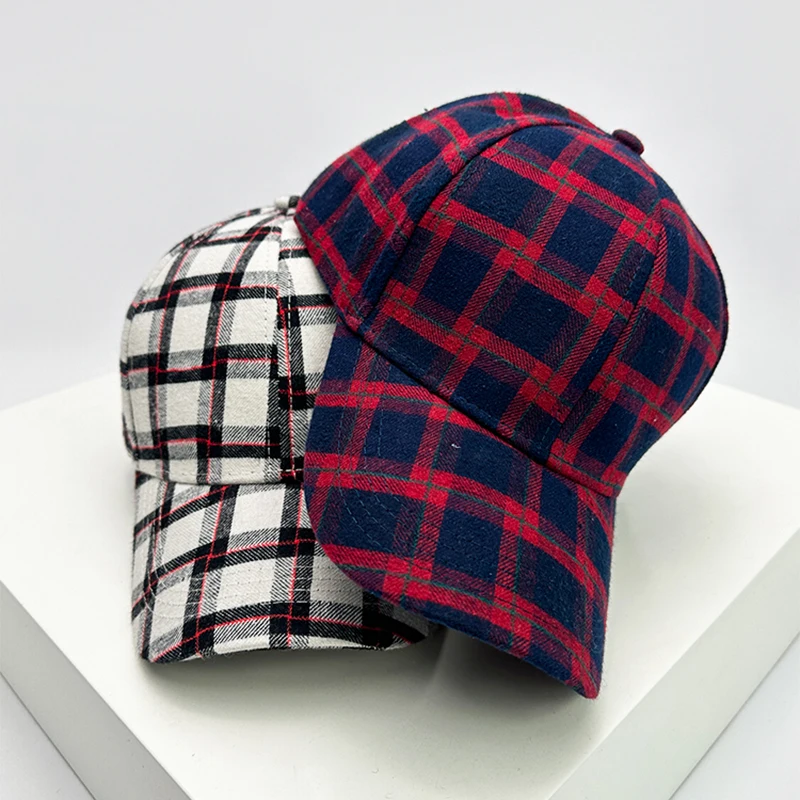 New Men Women Check Houndstooth Color Block Baseball Hats Sunshade Versatile Breathable Outdoor Snapback Caps Fashion Retro Ins