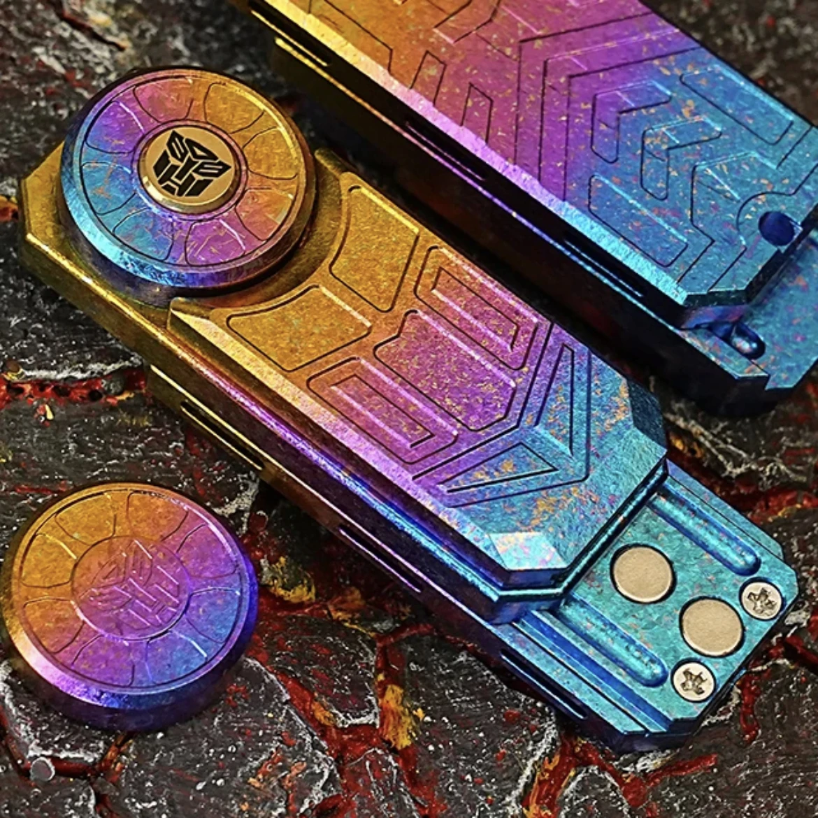 Harley Optimus Prime EDC Speelgoed Fidget Spinner Slider Metalen Stemvork Anti Stress Zintuiglijke ADHD Fidgeting Speelgoed Compact Formaat