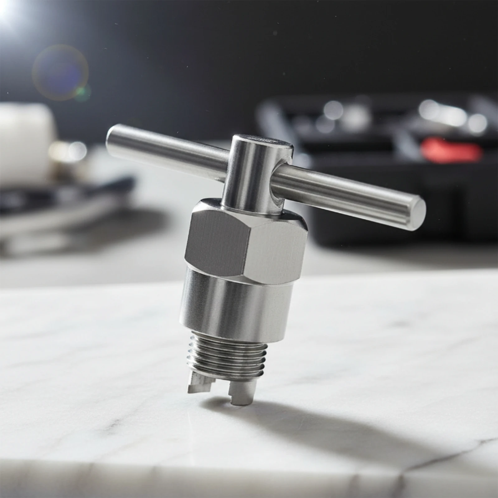

Faucet Cartridge Puller Hexagonal Body Faucet Cartridge Removal Tool T-Handle Puller Easy to Remove Threaded Extractor Tool