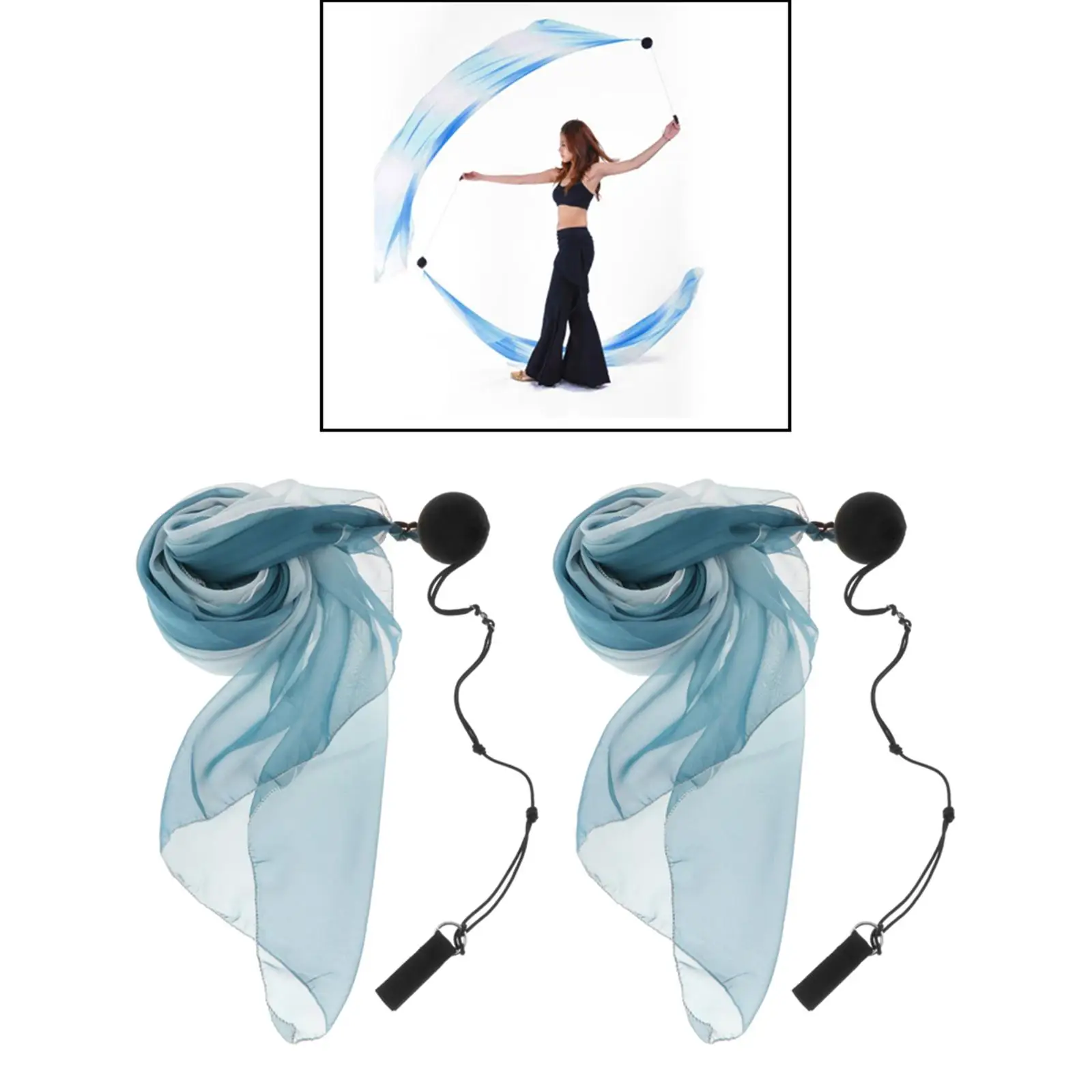 Belly Dance Poi Streamer Throw Ball Set Ribbon Silk Streamer Poi Chain Balls for Festivals Carnivals Fancy Dress Party Holidays