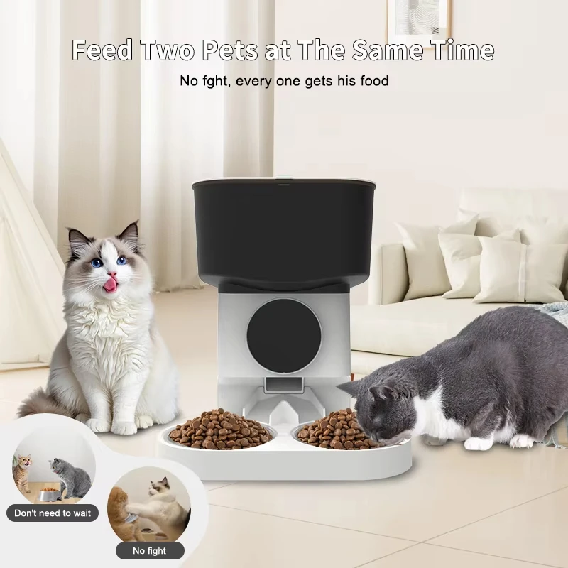 Smart Durable Stainless Steel Automatic Pet Feeder HD WiFi Camera APP Control Waterproof Wide Angle View Two Way Audio Night