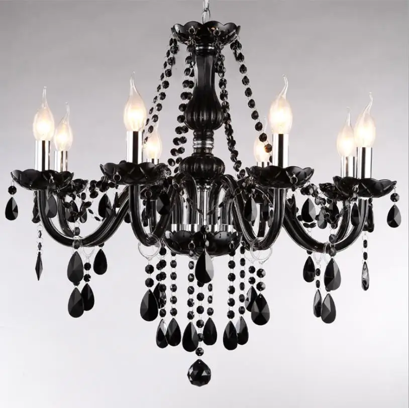 

Modern Black Crystal Chandelier Light For Living Room Bedroom Indoor Lamp Crystal Lustres de teto Led Ceiling Chandelier Fixture