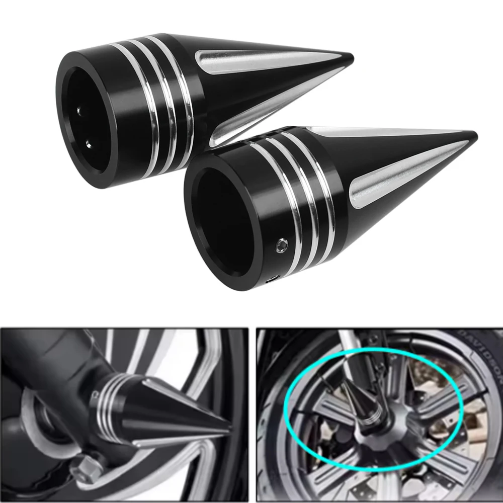 

Motorcycle CNC Aluminum Front Axle Nut Covers Caps For Harley Touring Road King FLHX Sportster XL 883 1200 Softail Dyna