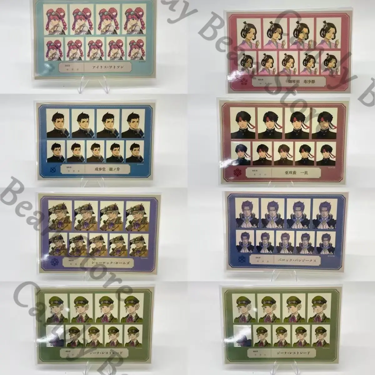 

Genuine Ace Attorney Anime Phoenix Wright Miles Edgeworth Ema Barok Van Cosplay ID Photo Sticker Cartoon Paster Decals Stickers