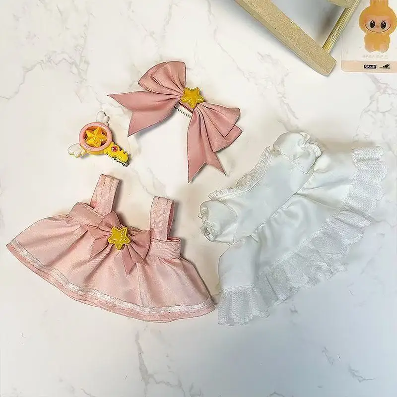 17cm Cute Baby Doll Clothes Accessories For Korea Kpop Labubu Idol Dolls Skirt Doll Clothes Clothing Accessories Labubu Clothes