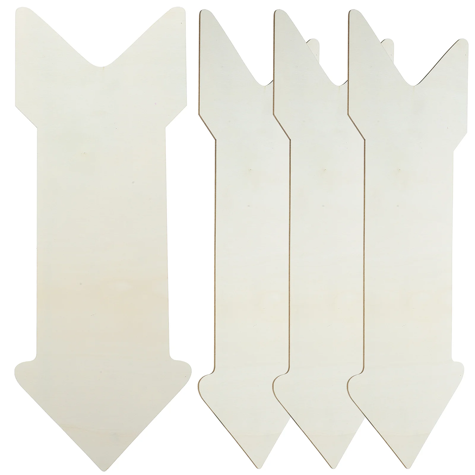 4 Pcs Wooden Arrow Ornaments Slices Unpainted Blank Cutouts Chips DIY Multipurpose Graffiti Unfinished Home