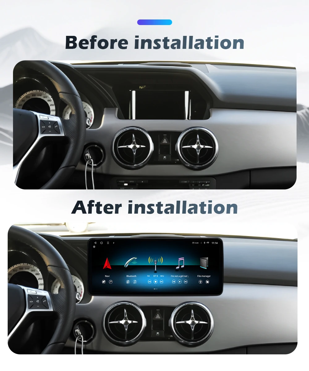 Wireless CarPlay For Mercede Benz GLK 2010 - 2015 Android Auto Car Radio Multimedia Player Navigation GPS 4G WIFI DSP Stereo BT
