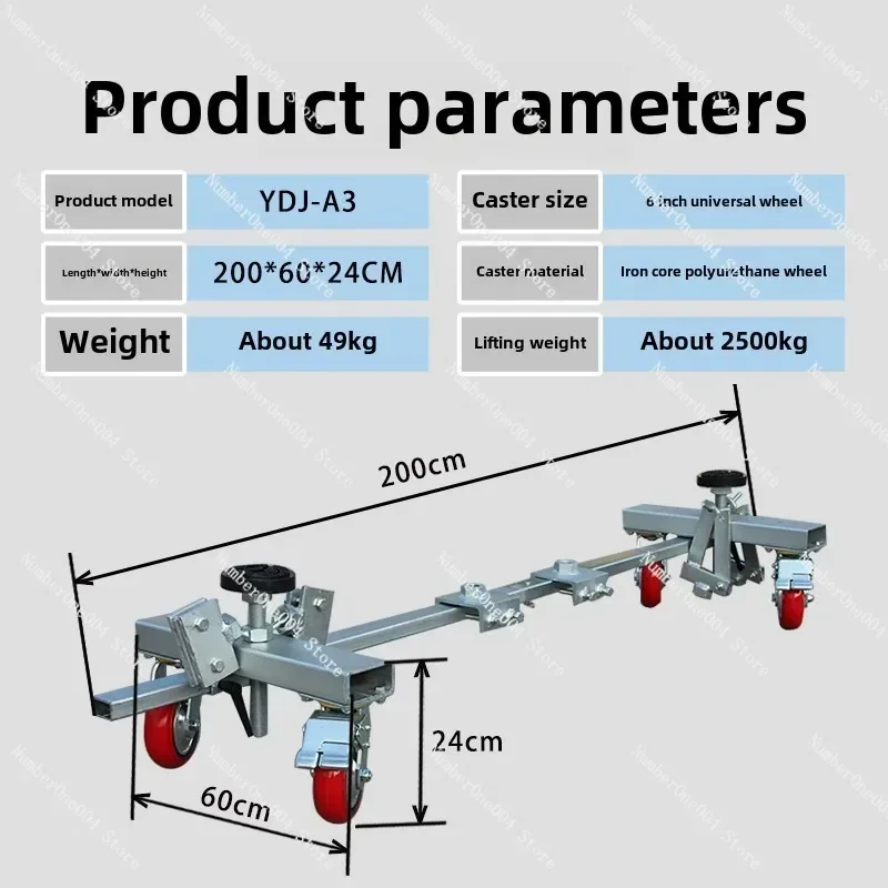 Multi functional workshop accident vehicle moving frame, car maintenance frame, vehicle moving parts