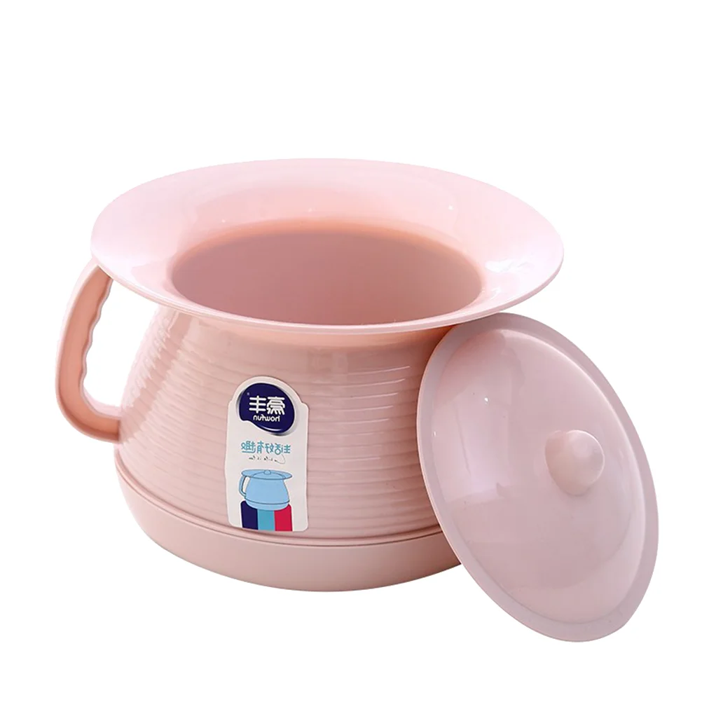 Children Plastic Urinal Potty Portable Kids Pee Pot Bucket Spittoon with Lid for Home Travel (Pink)