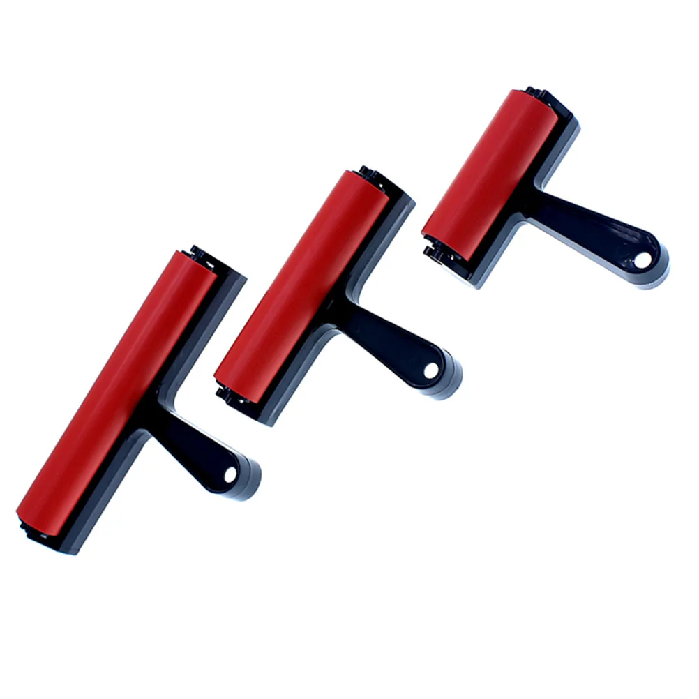 

20Cm Red Rubber Roller Brush Lightweight Durable Sponge Paint Applicator For Diy Art Craft Wall Painting Tool Paint Brush